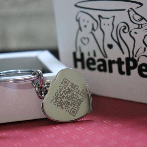HeartPet privezak srce QR code